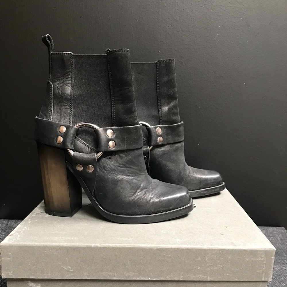 All Saints Aiden Jules Black Harness Boots